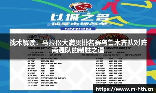 战术解读：马拉松大满贯排名赛乌鲁木齐队对阵南通队的制胜之道